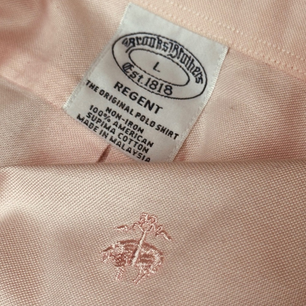 Brooks Brothers Button Down Shirt Mens Large Pink Regent Non-Iron Supima Cotton